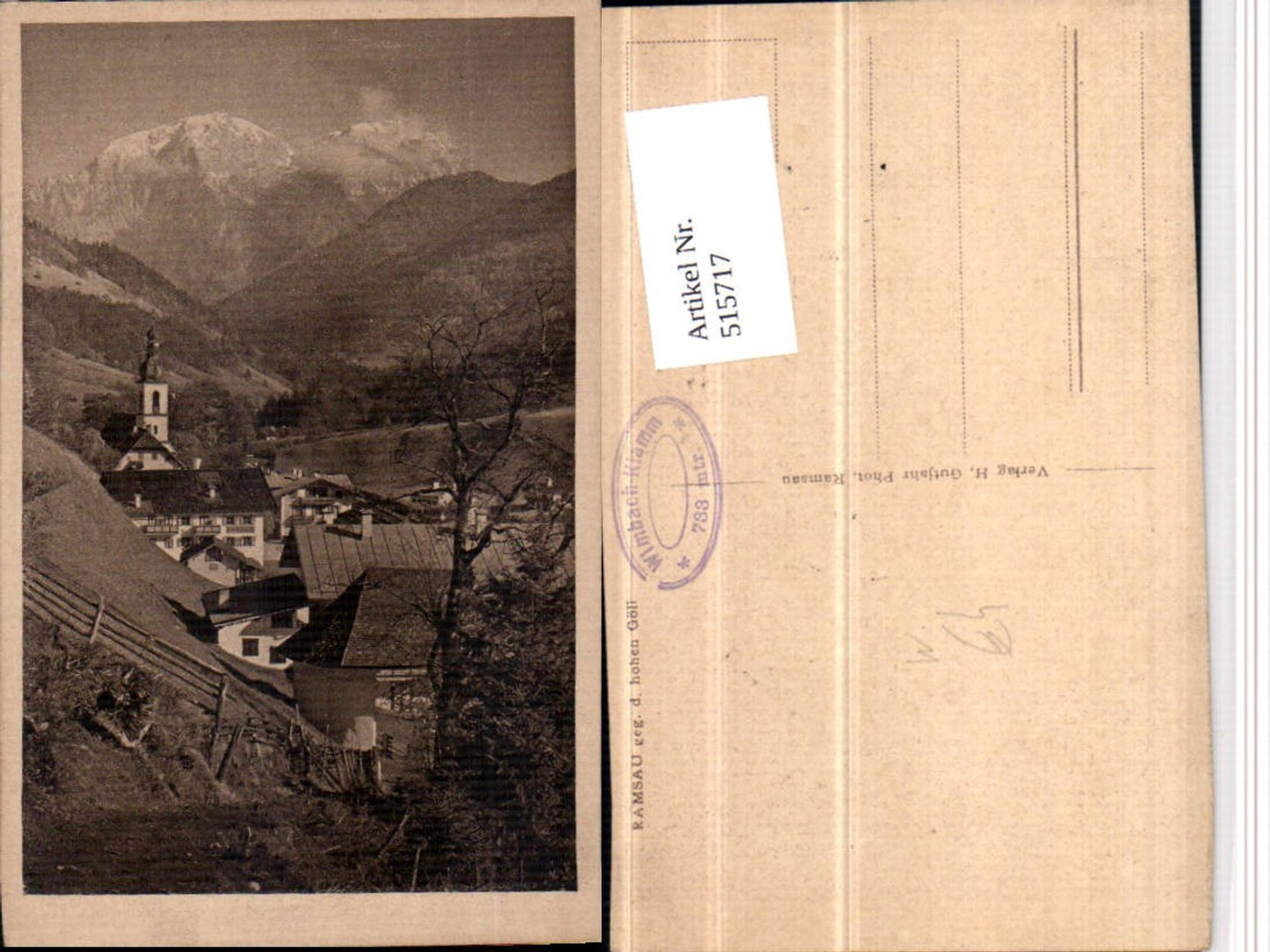 515717, Ramsau near Berchtesgaden, panoramic view towards the Hohen Göll mountain scenery