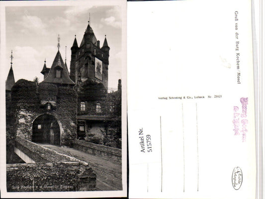 515759,Cochem Burg Kochem an d. Mosel Eingang Tor