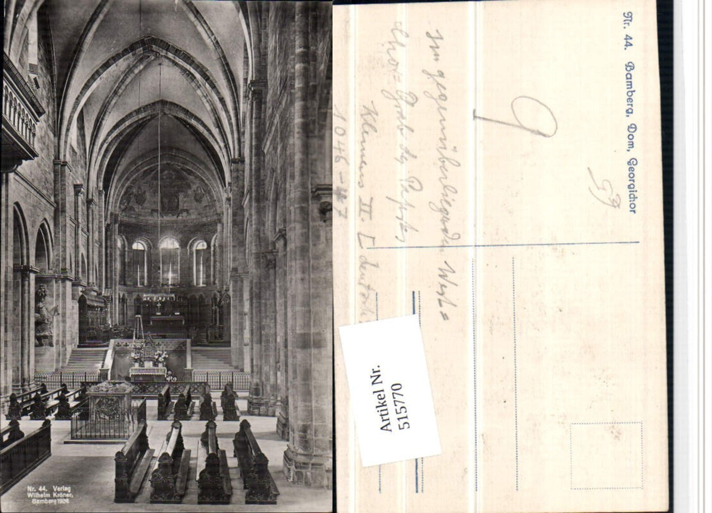 515770, Bamberg Cathedral Interior view of the Georgichor