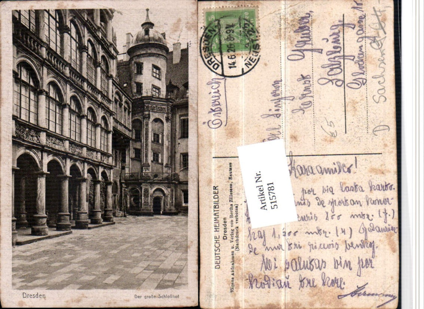 515781,Dresden Der große Schlosshof Arkaden