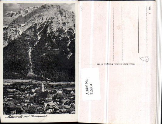 515804,Mittenwald Totale m. Karwendel Bergkulisse