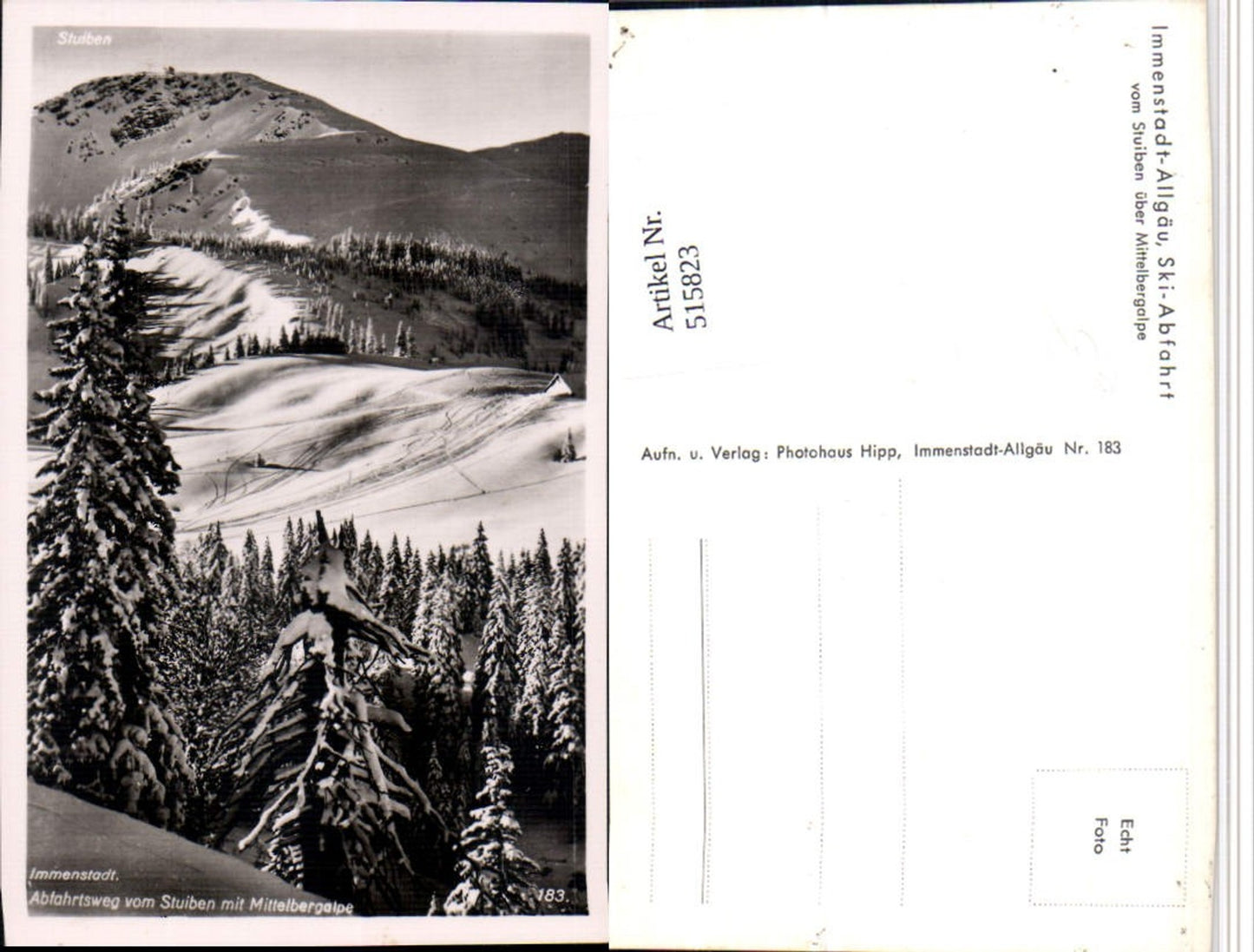 515823,Immenstadt im Allgäu Abfahrtsweg vom Stuiben Bergkulisse Winterbild
