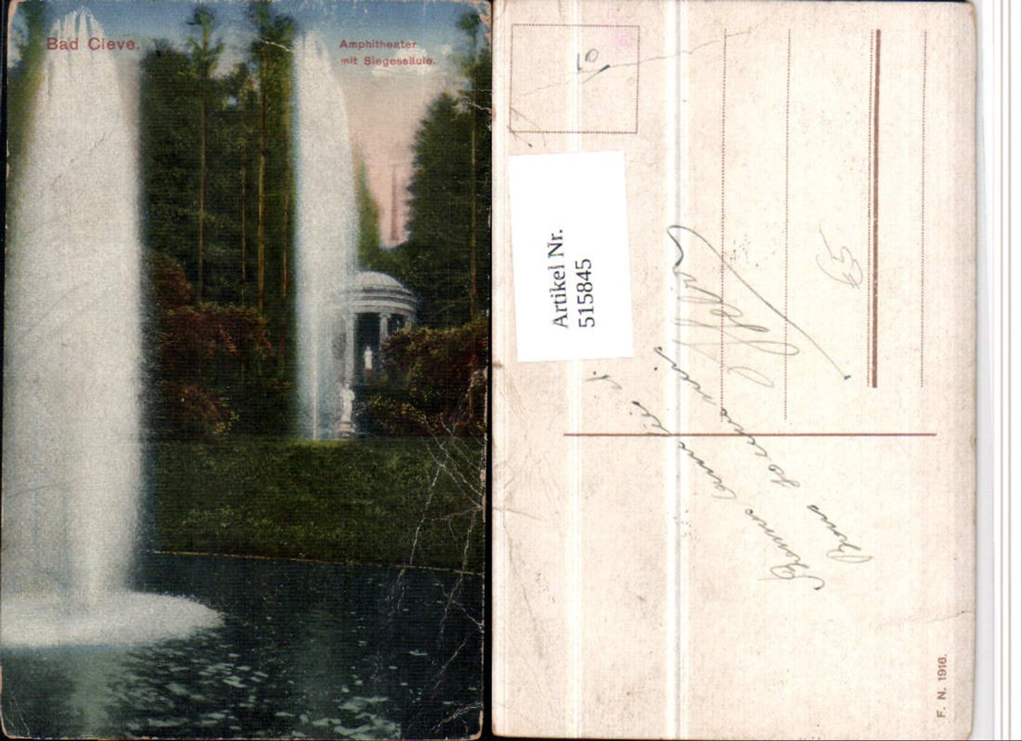 515845,Bad Cleve Kleve Amphitheater mit Siegessäule Fontänen