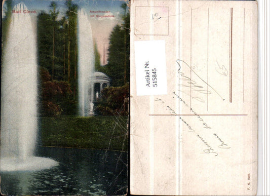 515845,Bad Cleve Kleve Amphitheater mit Siegessäule Fontänen