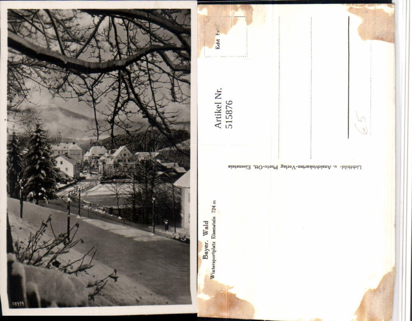 515876,Bayerisch Eisenstein Teilansicht Winterbild