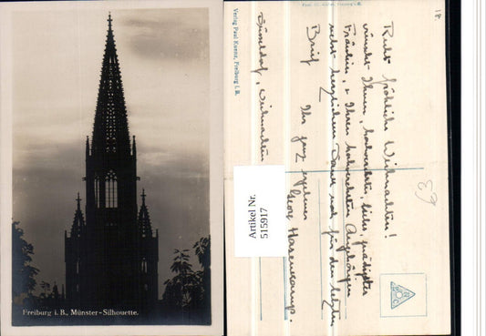 515917, Freiburg im Breisgau, Münster, Silhouette, Tower
