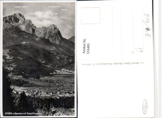 516485,Krünn Krün u. Barmsee Totale m. Zugspitze Bergkulisse pub Ottmar Zieher
