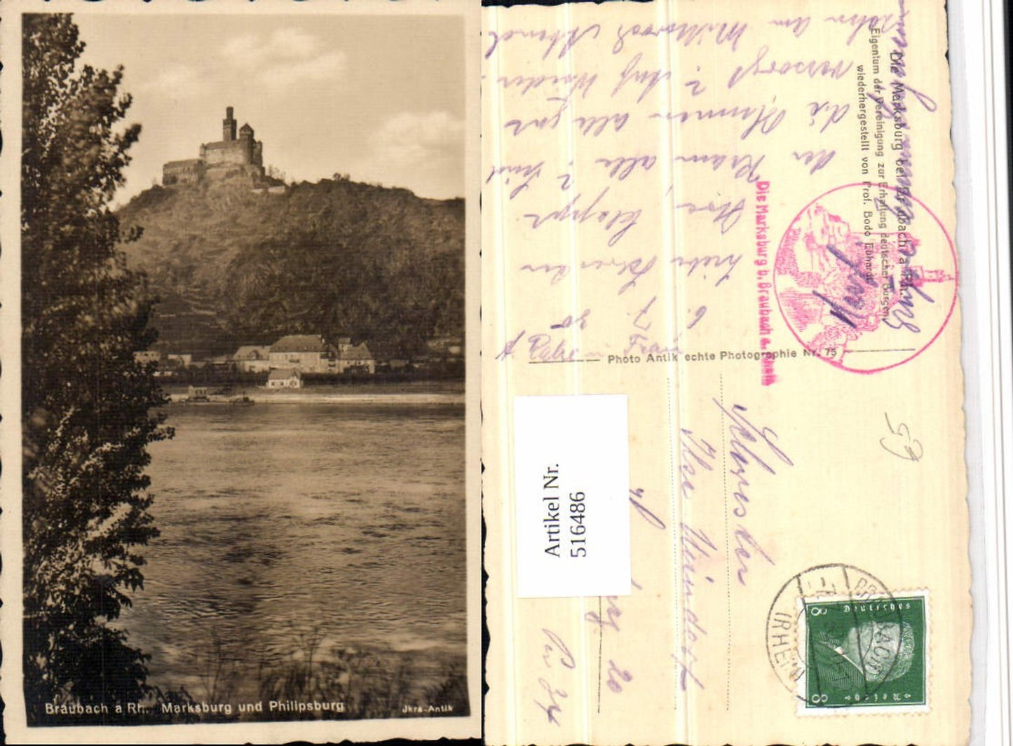 516486,Braubach am Rhein Marksburg u. Philipsburg Burg