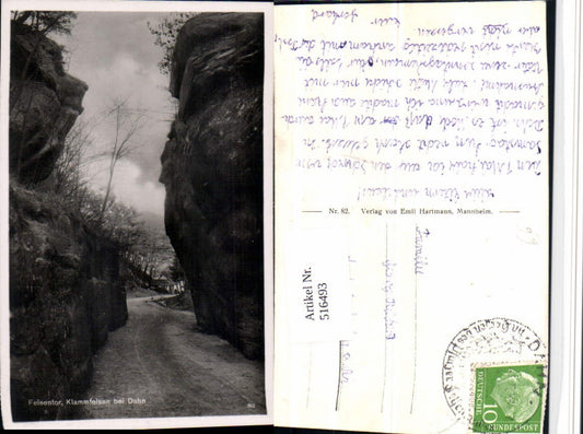 516493,Klammfelsen b. Dahn Felsentor Wegpartie