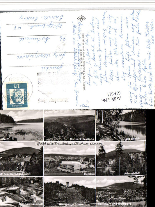 516511,Braunlage im Oberharz Totale Kurhaus Wasserfall Teiche Mehrbildkarte