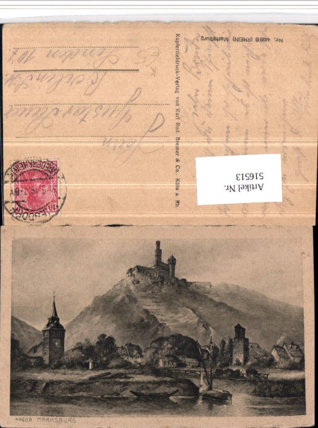 516513,Künstler AK Braubach am Rhein Marksburg Burg