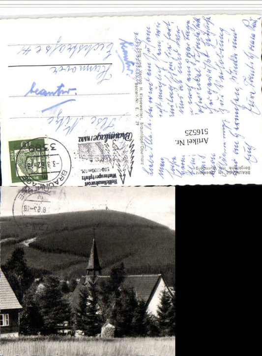516525,Braunlage im Oberharz Bergkirche Kirche m. Wurmberg