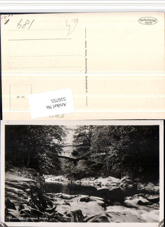 516755, Schwarzatal near Schwarzburg, Stone Bridge, River