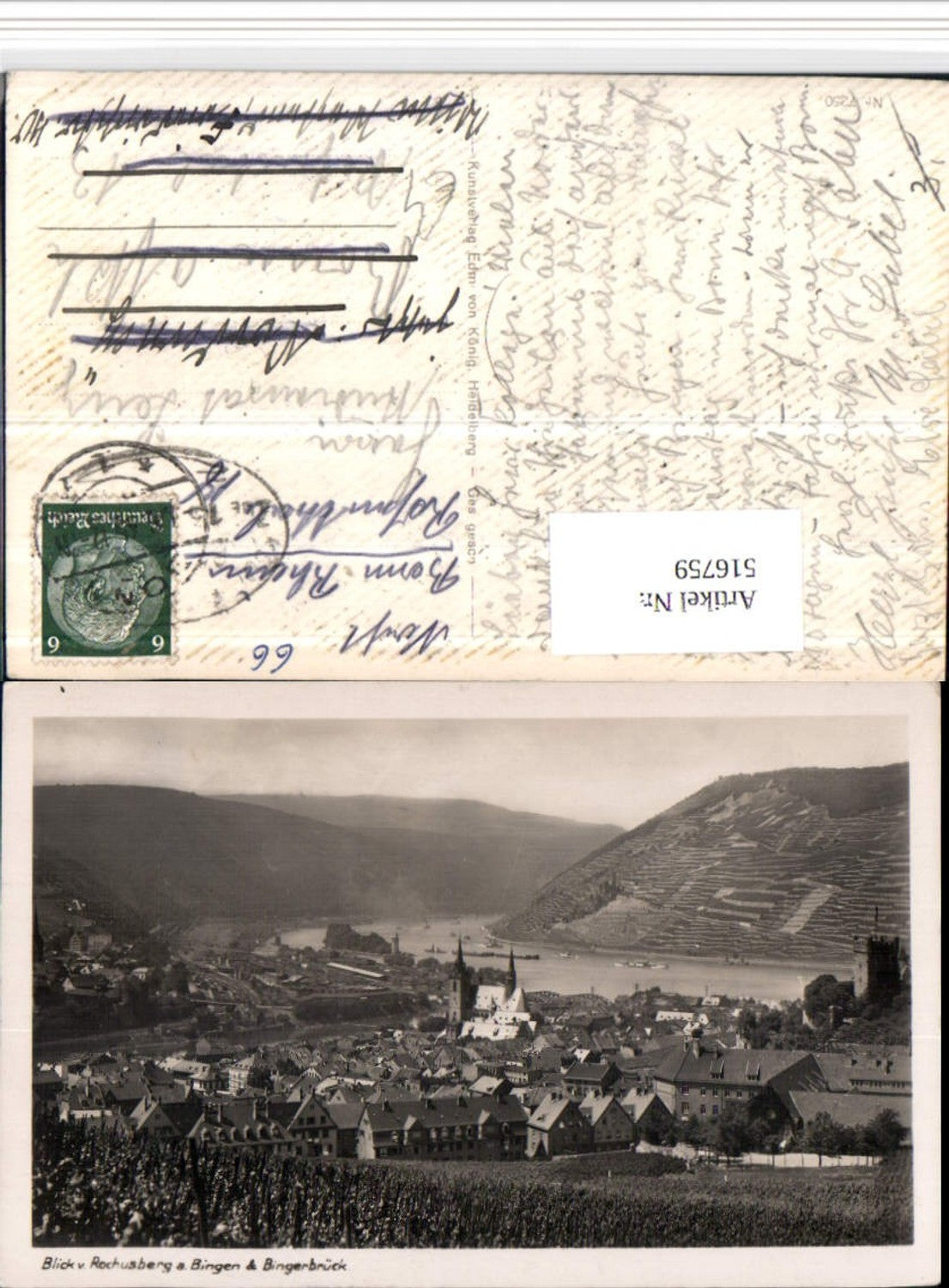 516759,Blick vom Rochusberg auf Bingen u. Bingerbrück am Rhein Totale