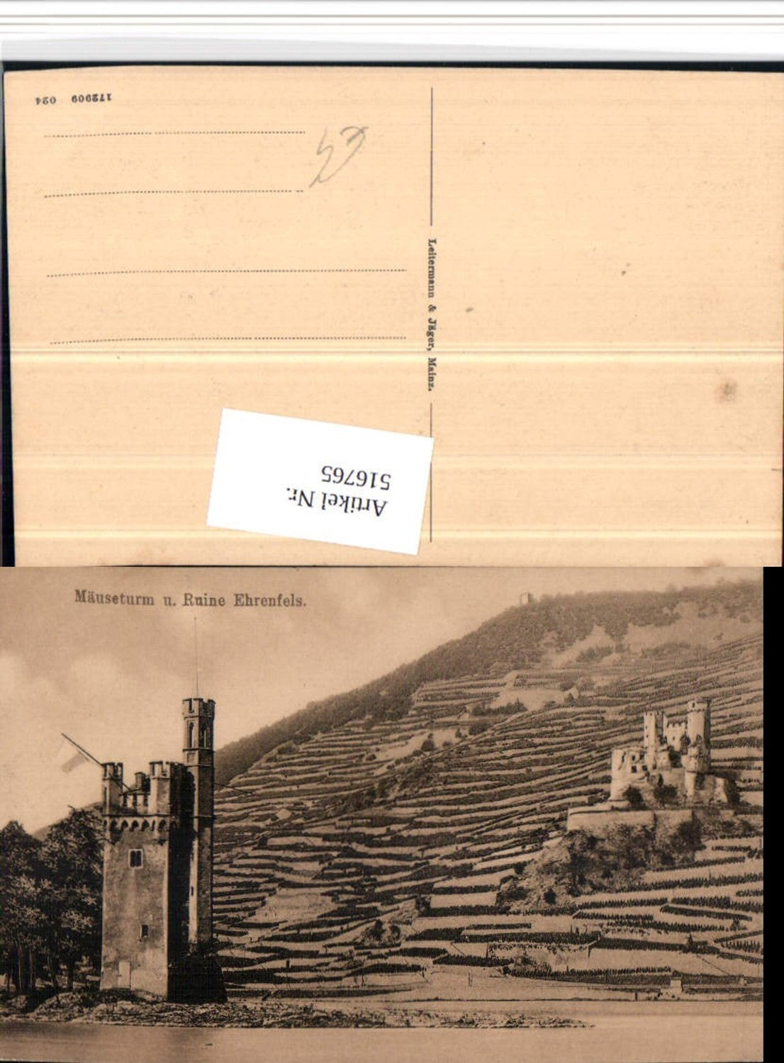516765,Mäuseturm Turm u. Rune Ehrenfels b. Bingen am Rhein