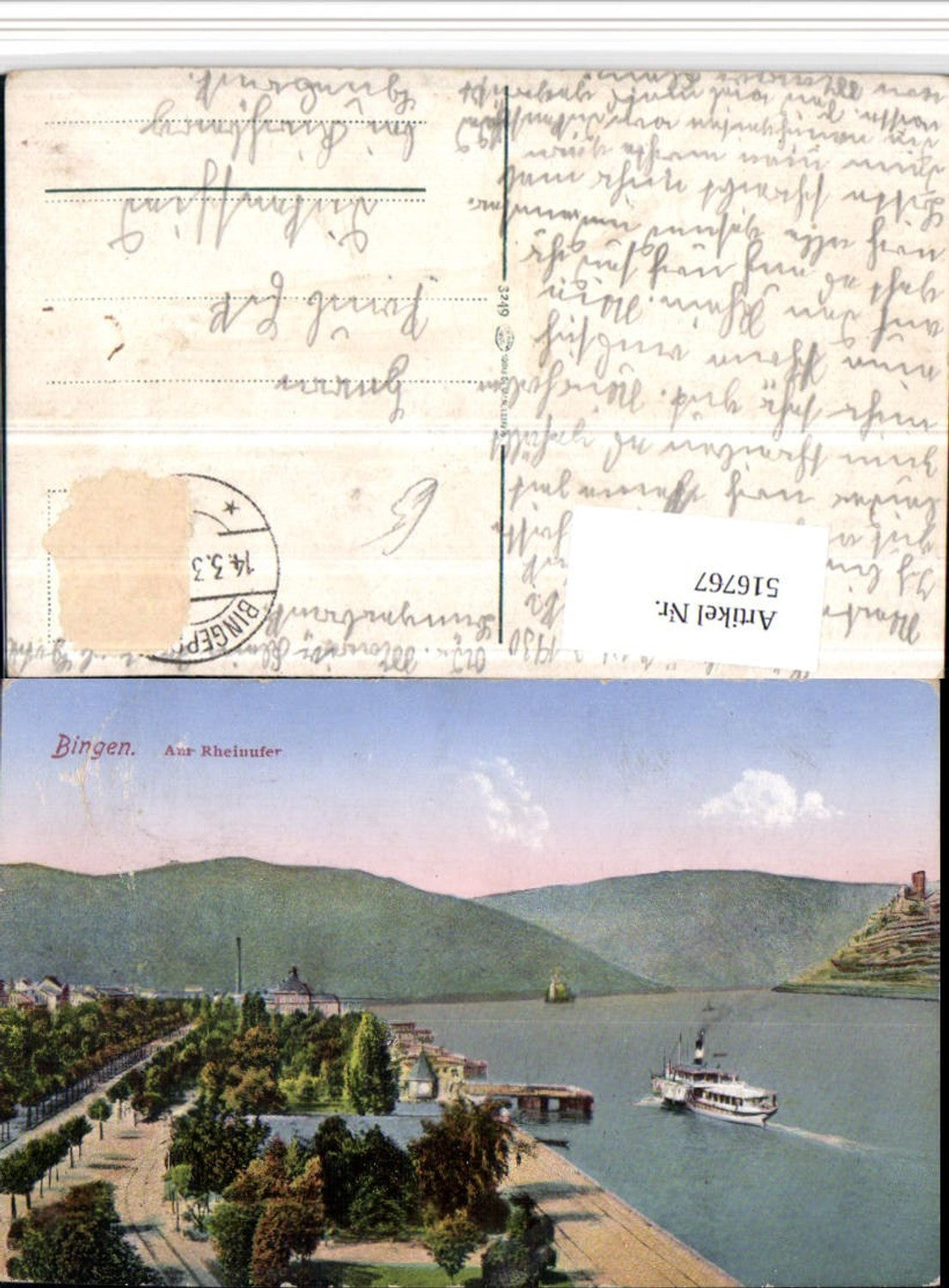 516767,Bingen am Rhein Rheinufer Dampfer