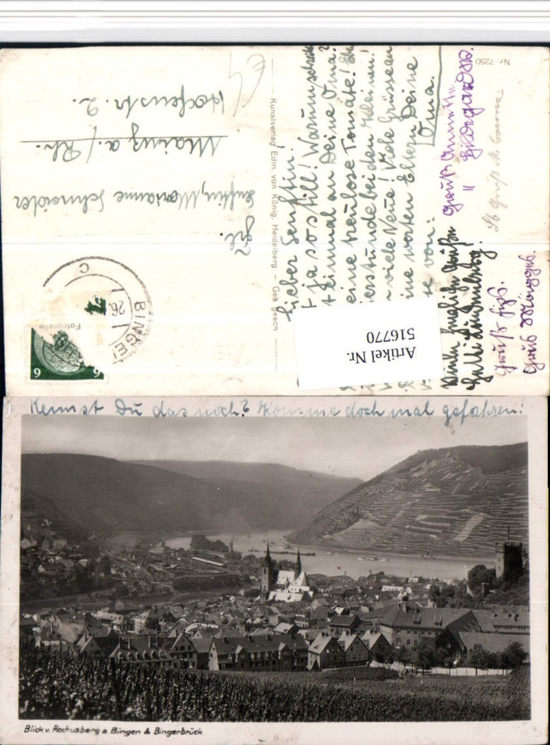 516770,Blick vom Rochusberg auf Bingen u. Bingerbrück am Rhein Totale