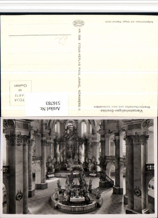 516783,Vierzehnheiligen b. Bad Staffelstein Basilika Innenansicht Gnaden-Hochaltar