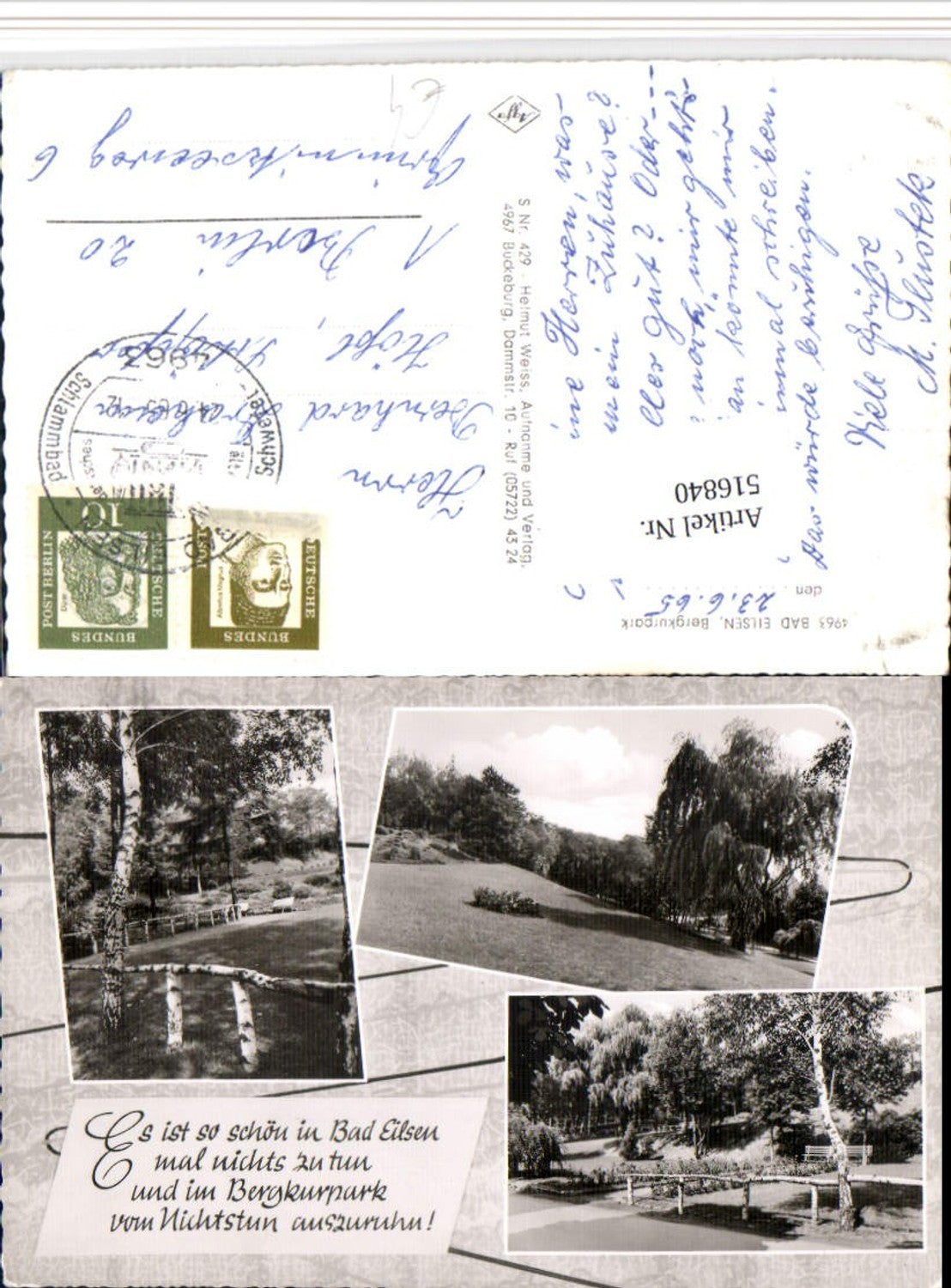 516840,Bad Eilsen Bergkurpark Mehrbildkarte