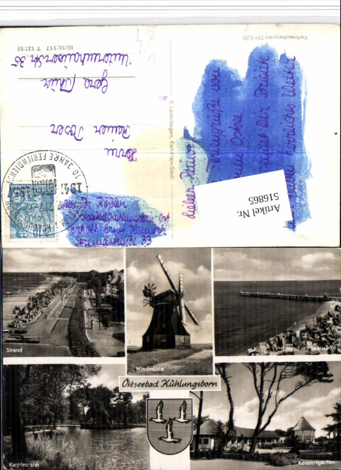 516865,Ostseebad Kühlungsborn Windmühle Strand Mehrbildkarte