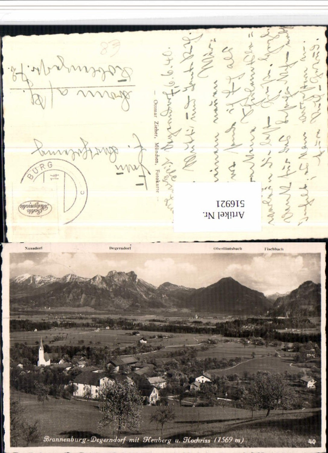 516921,Brannenburg-Degerndorf Totale m. Heuberg u. Hochriss Bergkulisse