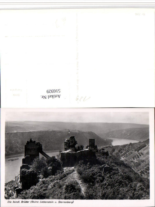 516929,Die feindlichen Brüder Ruinen b. Bornhofen am Rhein