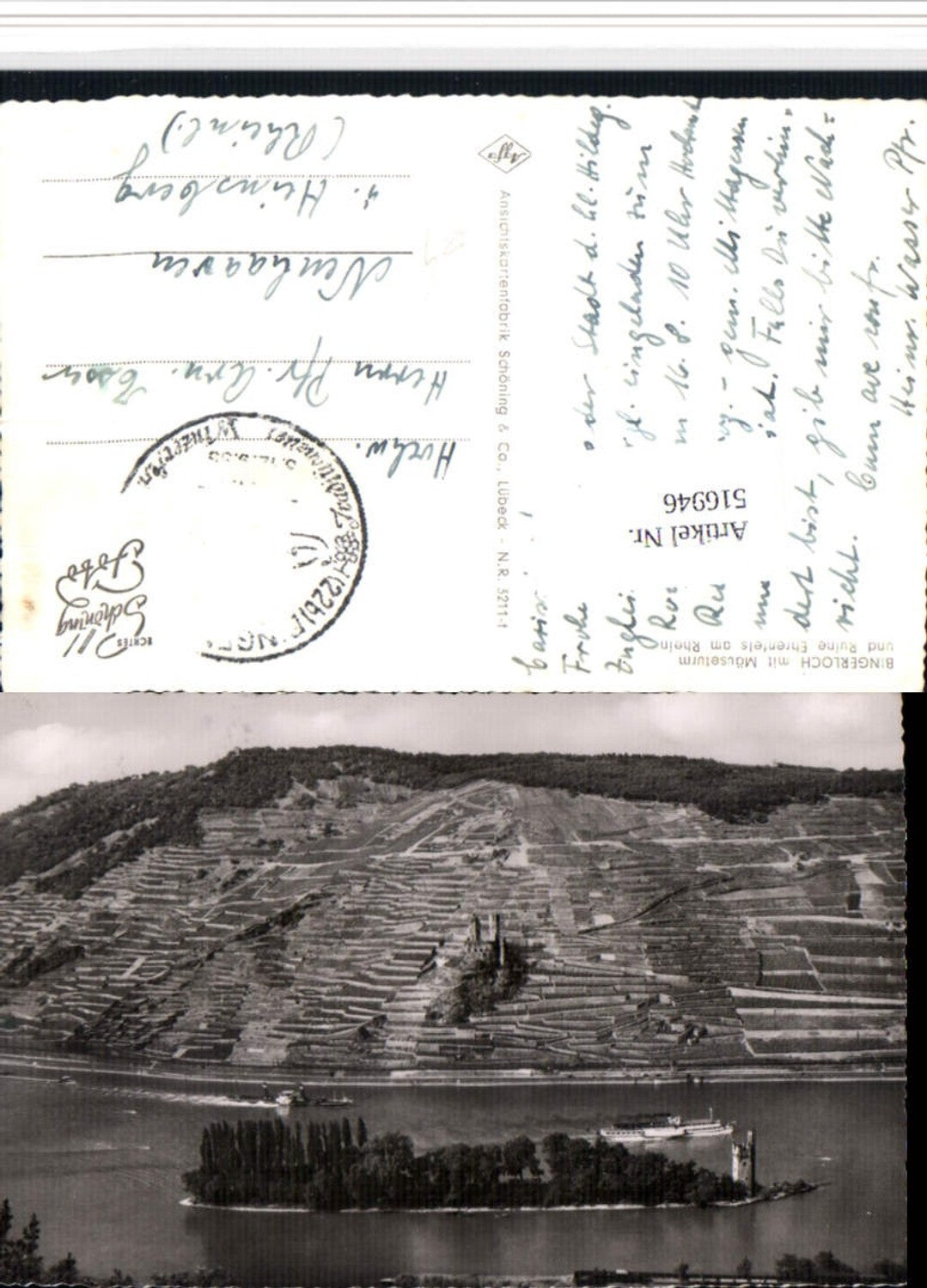 516946,Bingerloch m. Mäuseturm u. Ruine Ehrenfels am Rhein