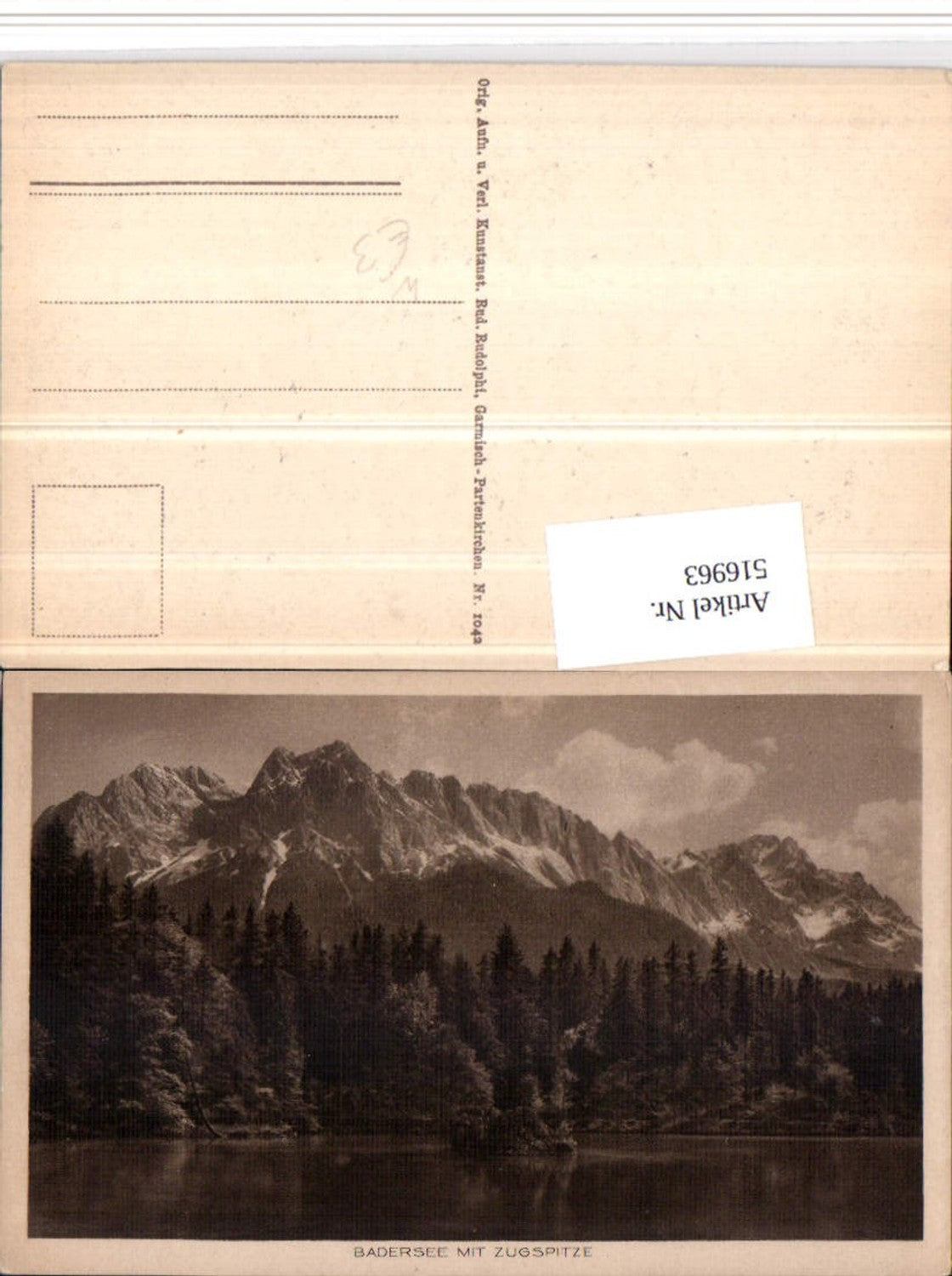 516963,Badersee See b. Grainau m. Zugspitze Bergkulisse