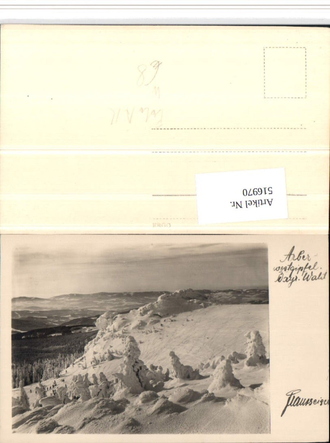 516970,Foto AK Arberwestgipfel b. Bayerisch Eisenstein Winterbild