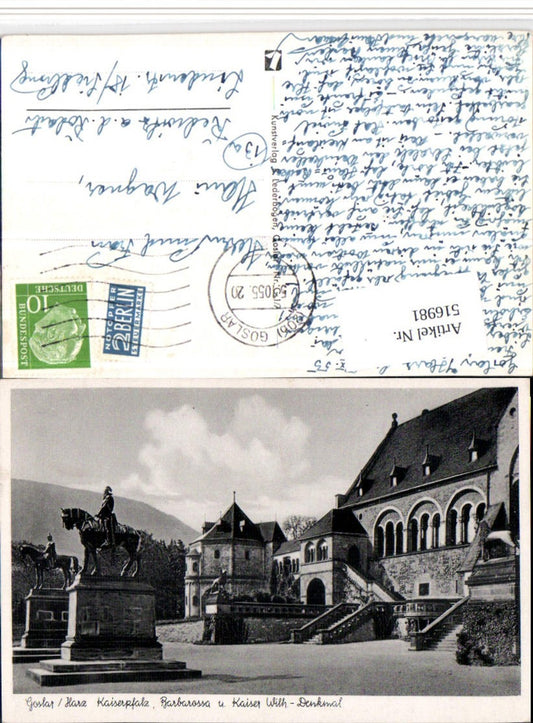 516981,Goslar am Harz Kaiserplatz Barbarossa u. Kaiser Wilhelm-Denkmal