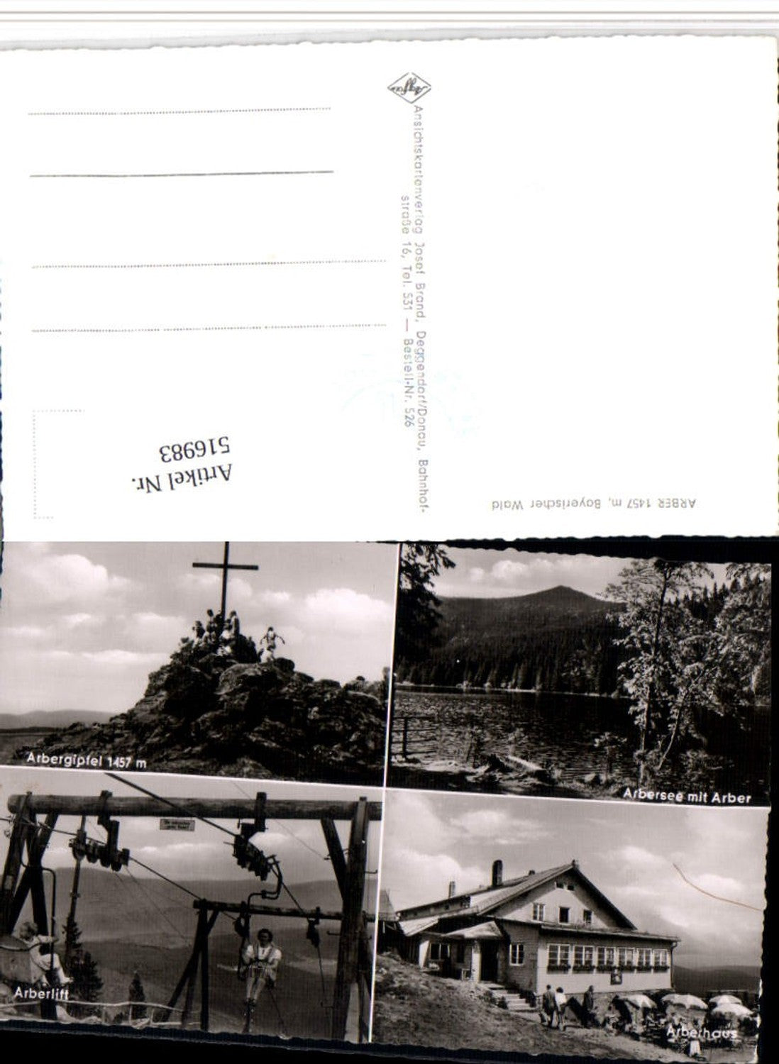 516983,Arber b. Bayerisch Eisenstein Gipfelkreuz Sessellift See Mehrbildkarte