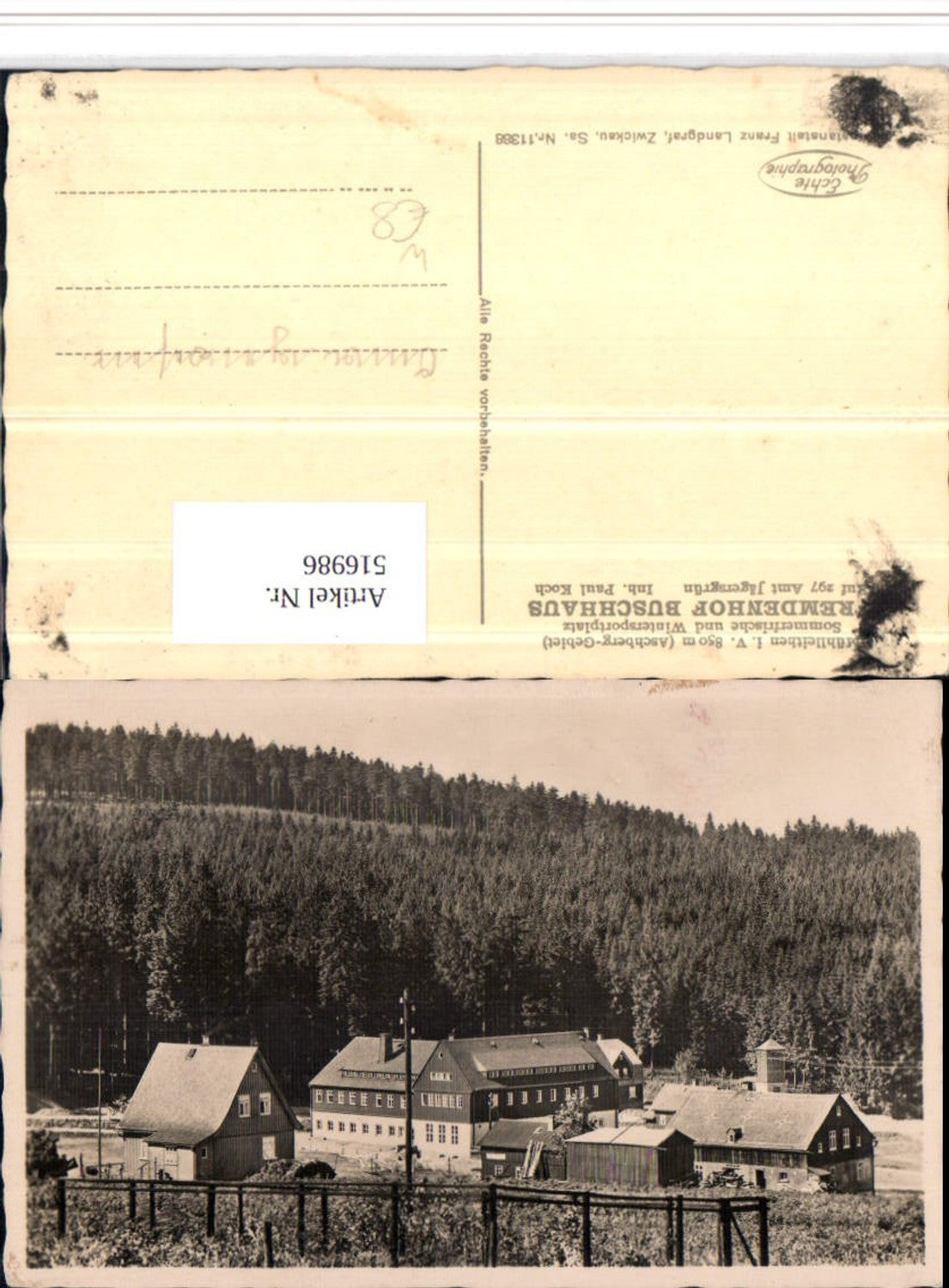 516986,Mühlleithen im Vogtland b. Klingenthal Fremdenhof Buschhaus