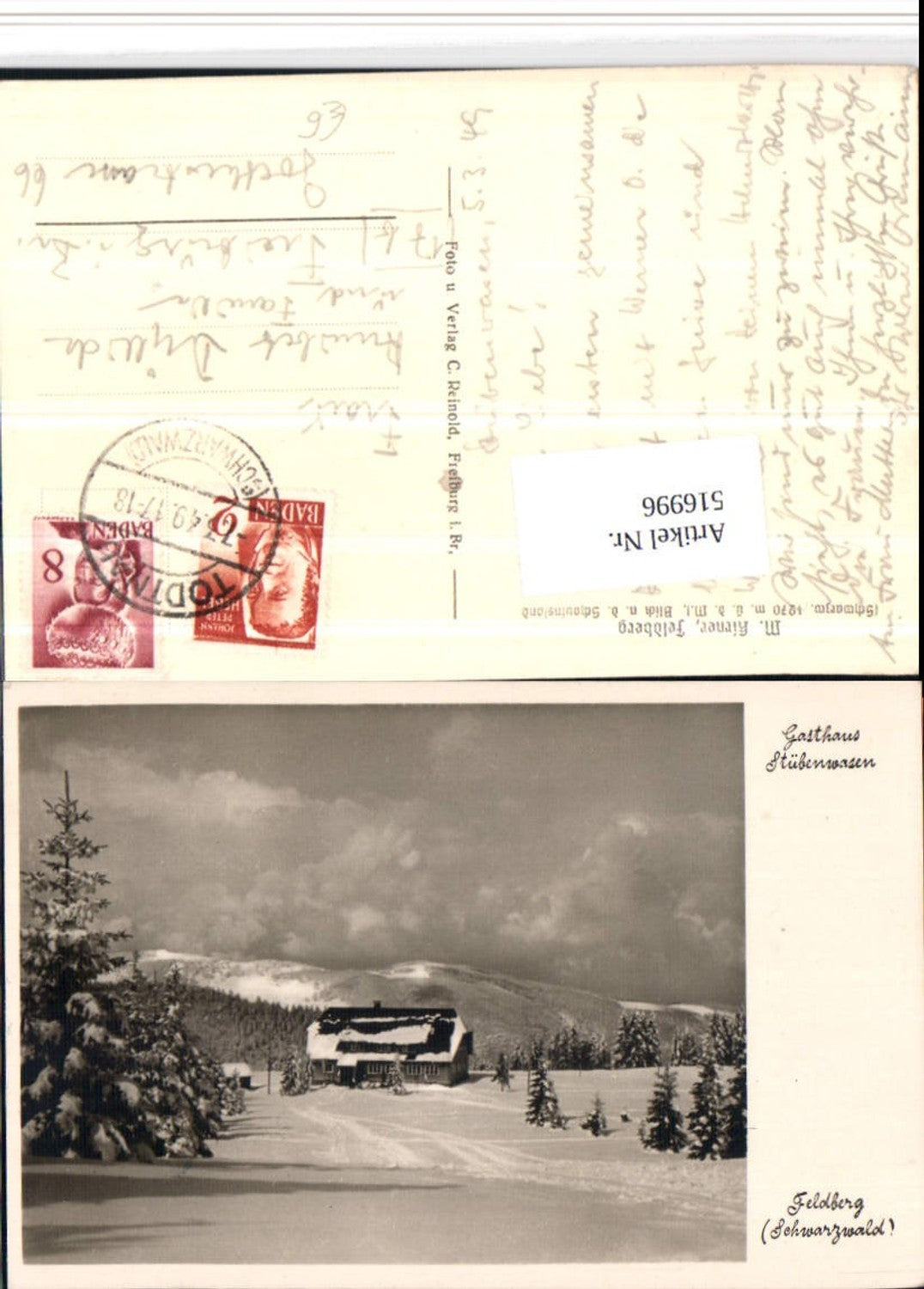 516996,Feldberg im Schwarzwald Gasthaus Stübenwasen Winterbild