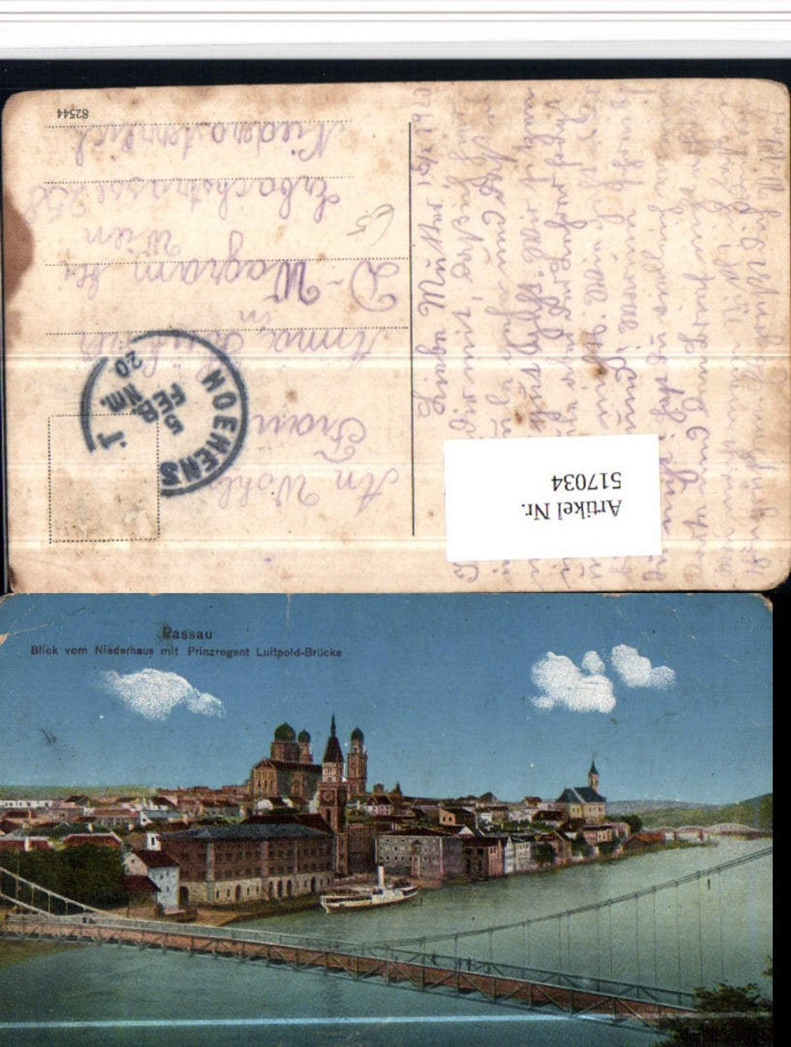517034,Passau Teilansicht vom Niederhaus m. Luitpold-Brücke