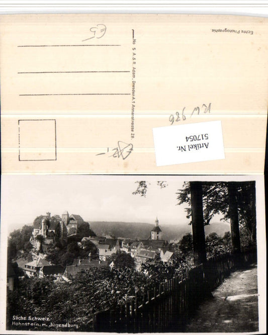 517054,Sächsische Schweiz Hohnstein Totale m. Jugendburg