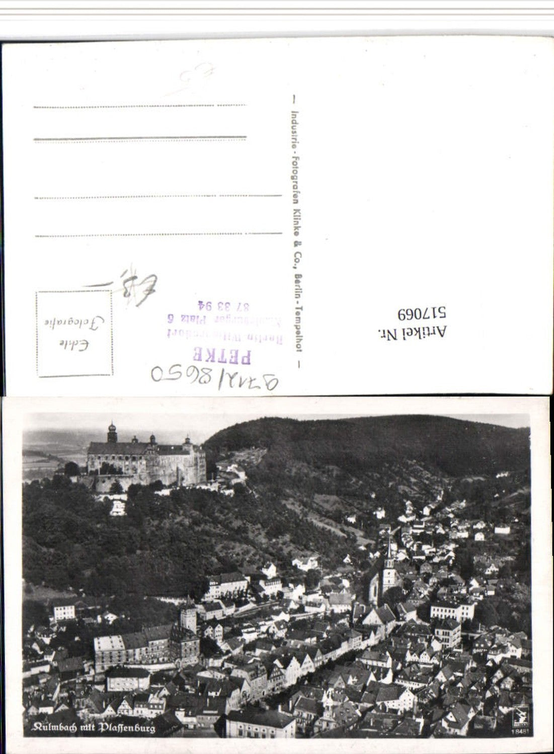 517069,Kulmbach Totale m. Plassenburg Festung