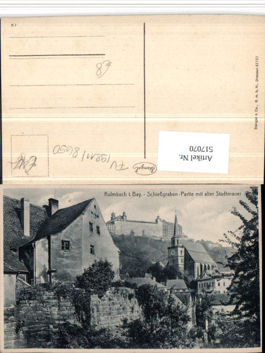 517070,Kulmbach Schießgraben Partie mit alter Stadtmauer pub Stengel 61151