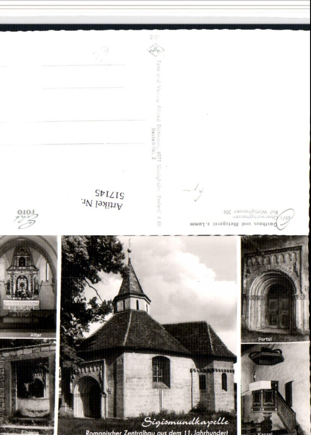 517145,Oberwittighausen Sigismundkapelle Kanzel Altar Mehrbildkarte