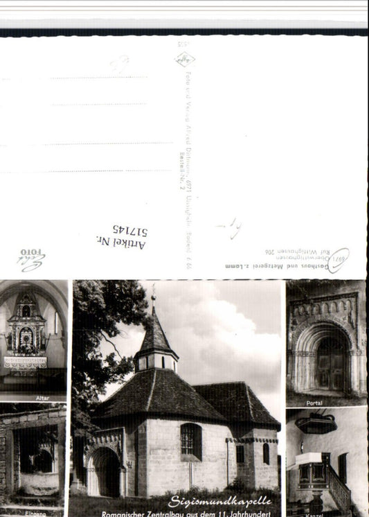 517145, Oberwittighausen Sigismund Chapel Pulpit Altar Multi-image postcard