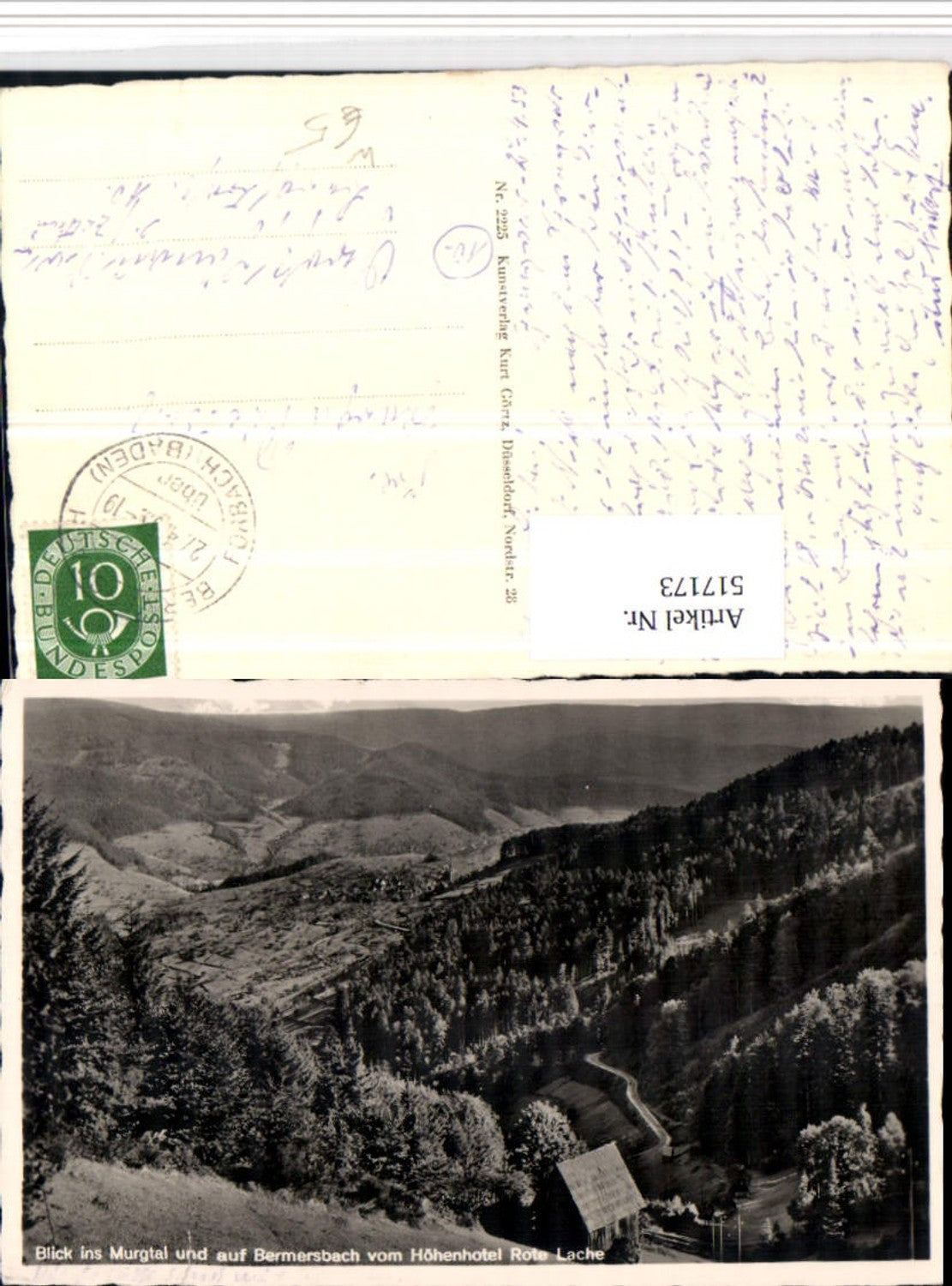 517173,Blick ins Murgtal und auf Bermersbach vom Höhenhotel Rote Lache