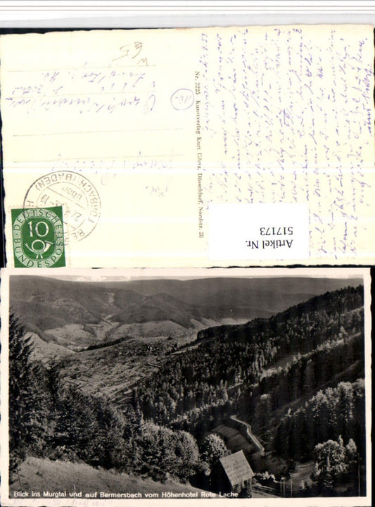 517173,Blick ins Murgtal und auf Bermersbach vom Höhenhotel Rote Lache