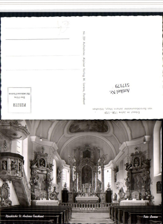 517179,Farchant Pfarrkirche Kirche St. Andreas Innenansicht