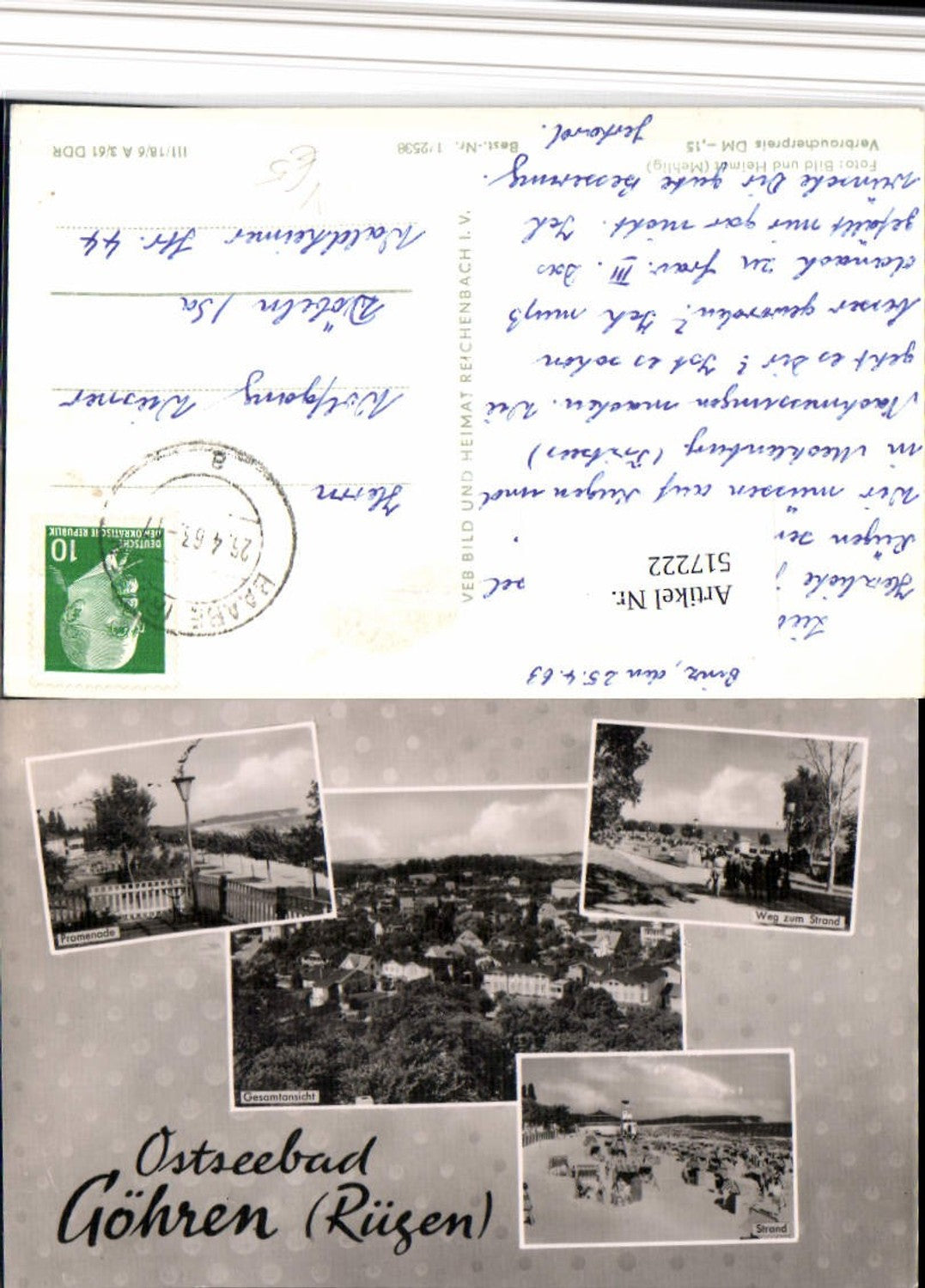 517222,Ostseebad Göhren auf Rügen Totale Strand Mehrbildkarte pub VEB