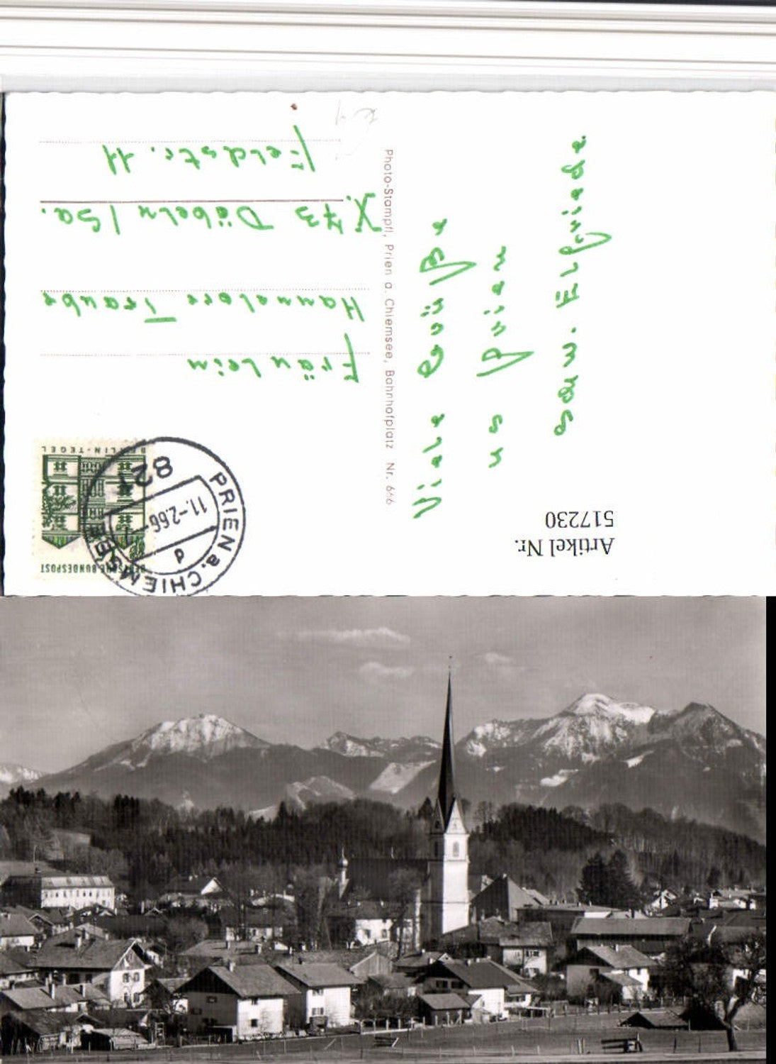 517230,Prien am Chiemsee Totale Kirche Bergkulisse