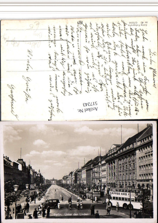 517243,Berlin Unter den Linden Bus Reklame Kaffee Hag