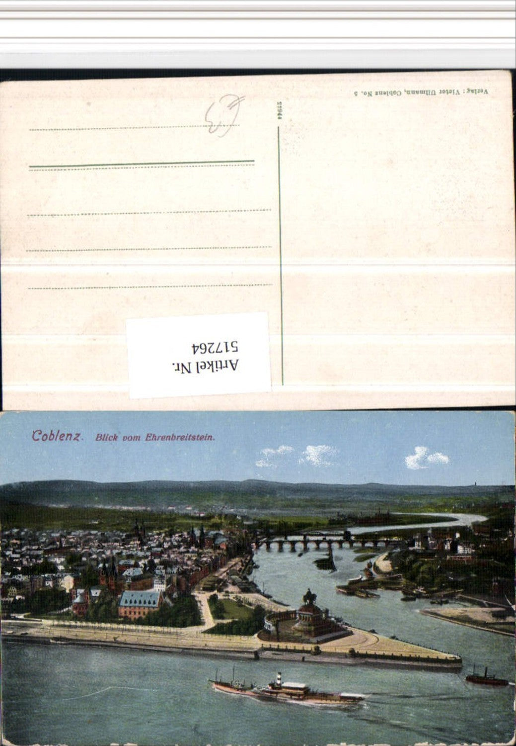 517264,Coblenz Koblenz am Rhein Deutsches Eck vom Ehrenbreitstein