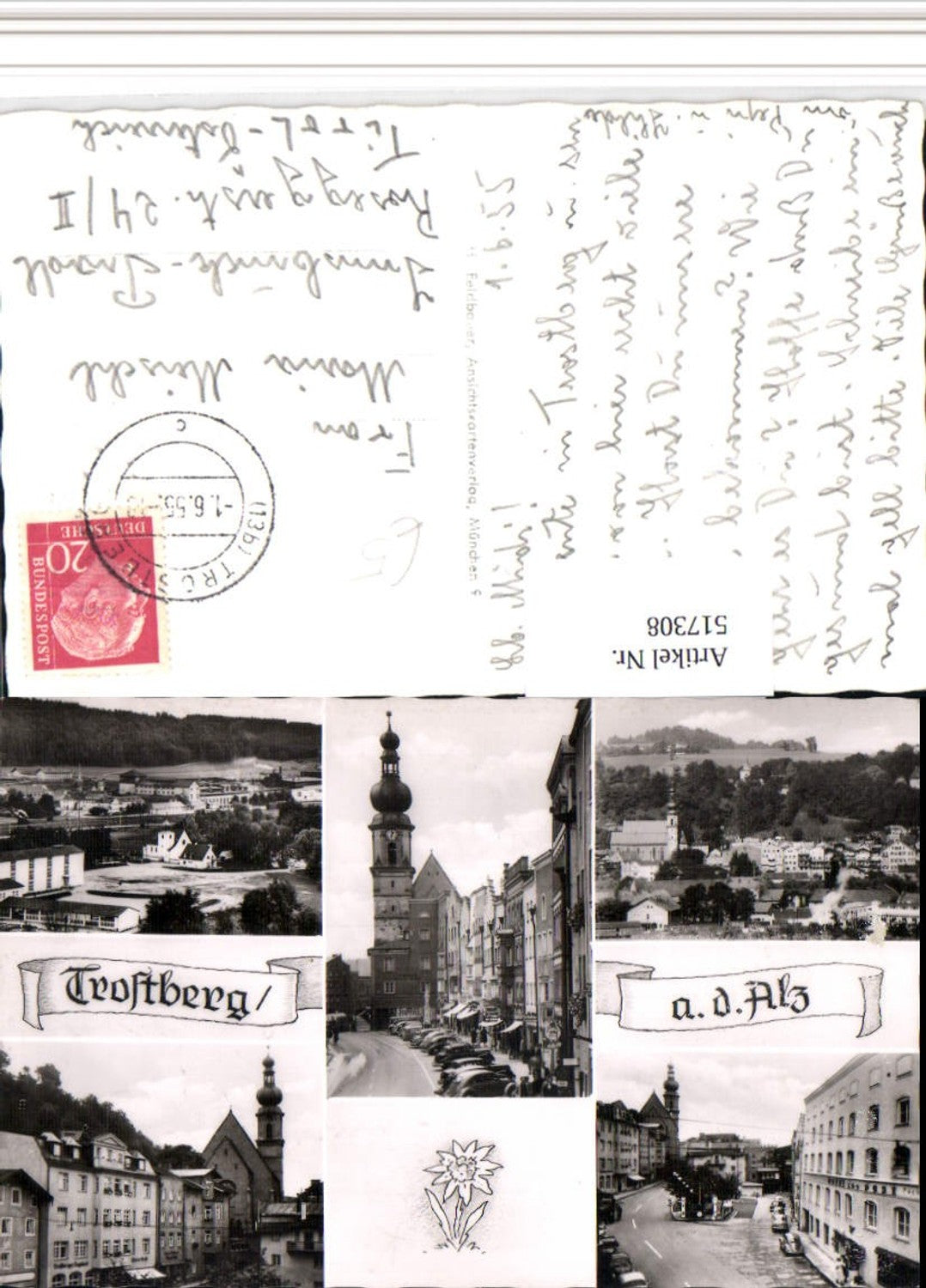 517308,Trostberg an d. Alz Totale Kirche Mehrbildkarte