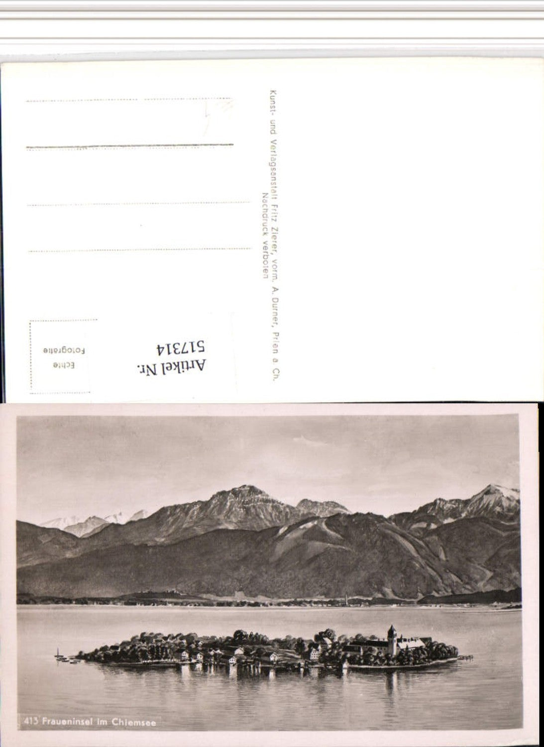 517314,Fraueninsel im Chiemsee Totale Bergkulisse