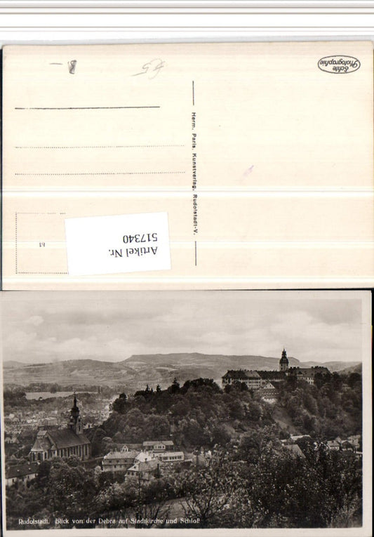 517340, Rudolstadt View from the Debra towards the town church and castle