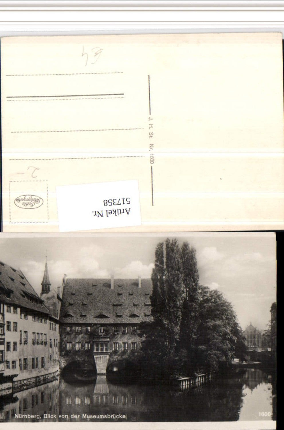 517358,Nürnberg Blick von d. Museumsbrücke Kanal Brücke